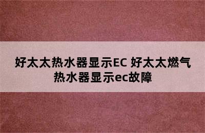 好太太热水器显示EC 好太太燃气热水器显示ec故障